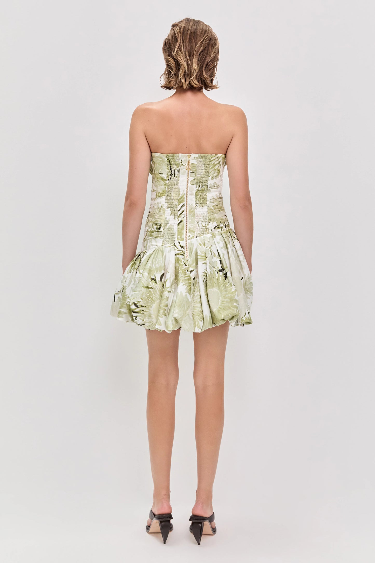 Aje Chromatic Mini Dress in Olive Native Floral