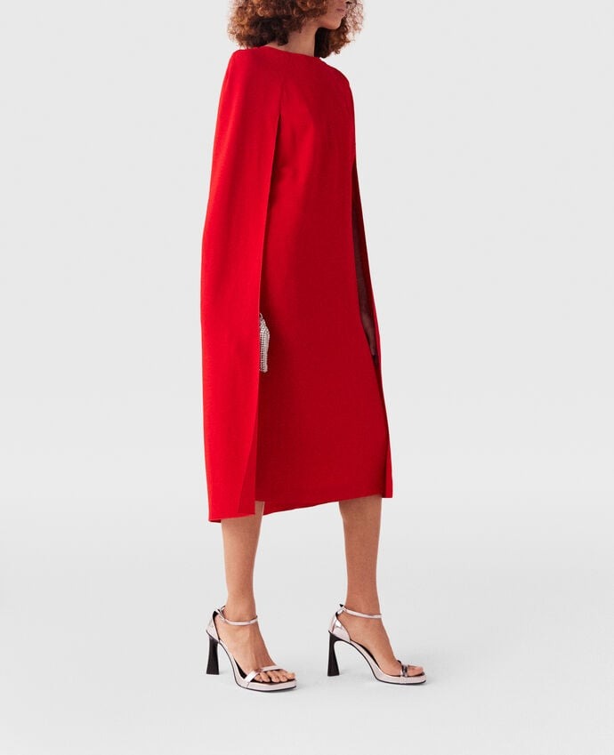 Stella McCartney Cape Dress in Lipstick Red