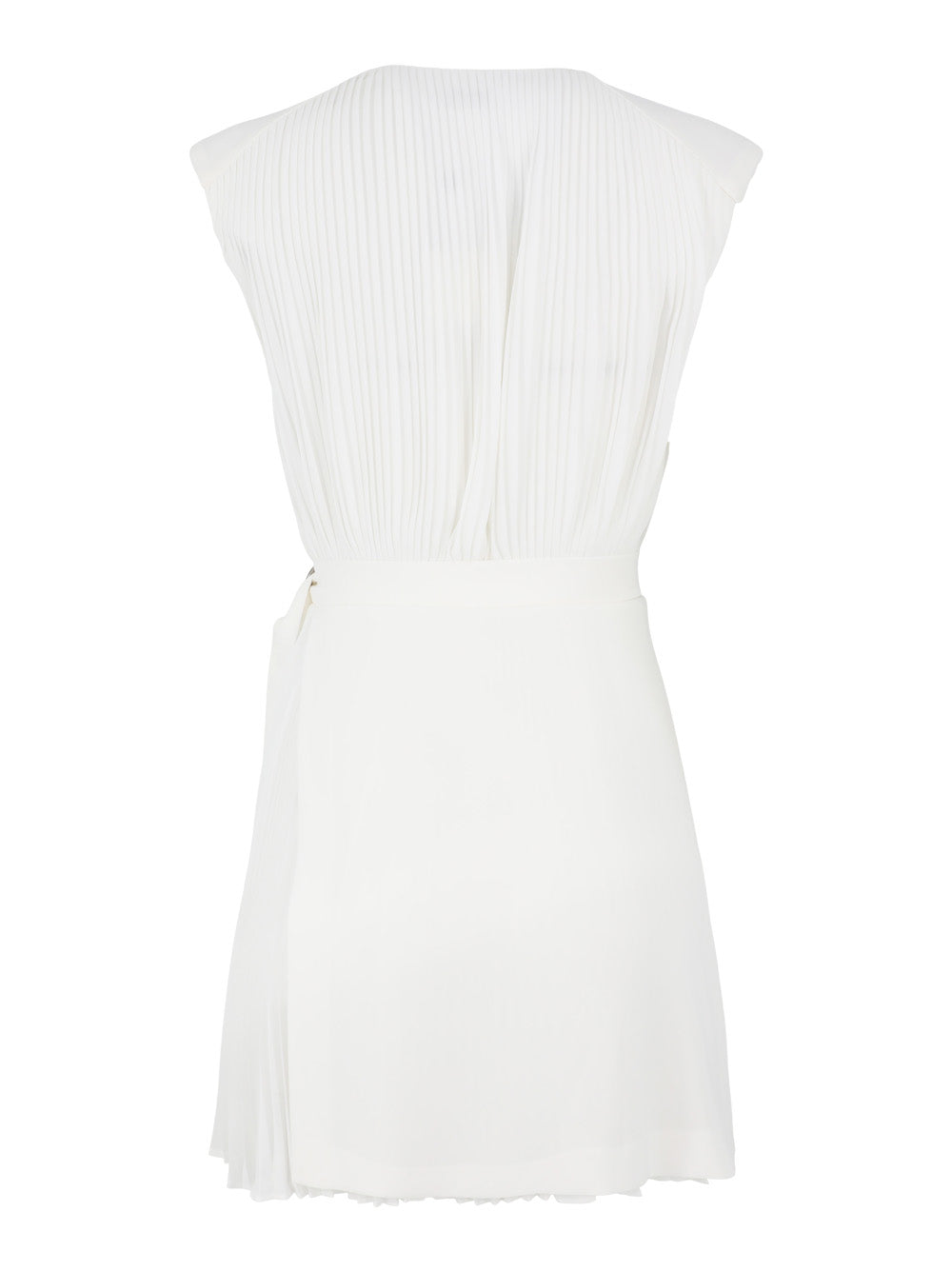 Simkhai Margo Sleeveless V-Neck Combo Mini Dress in Ivory