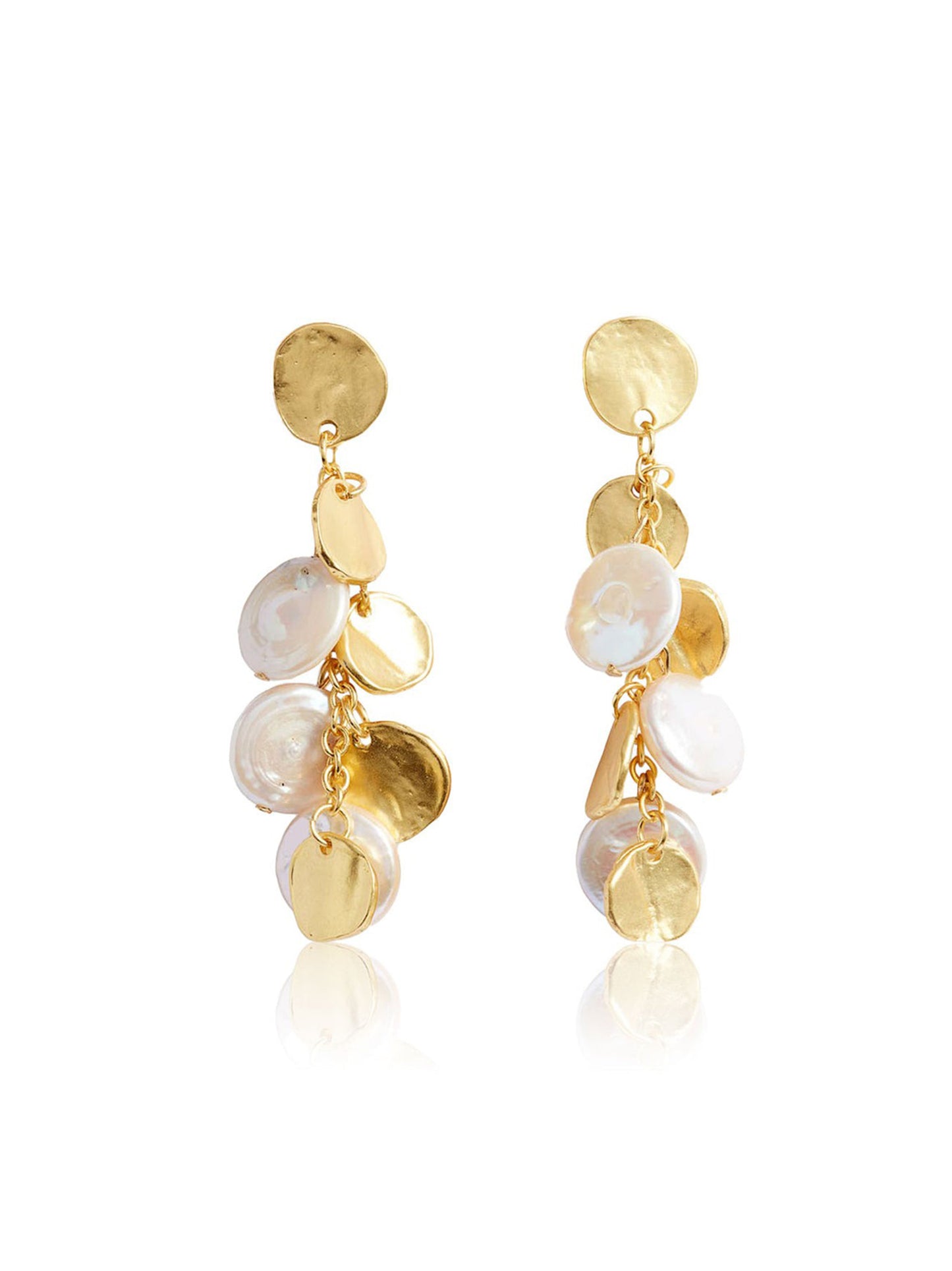 Karine Sultan Mini Coin X Pearl Earrings