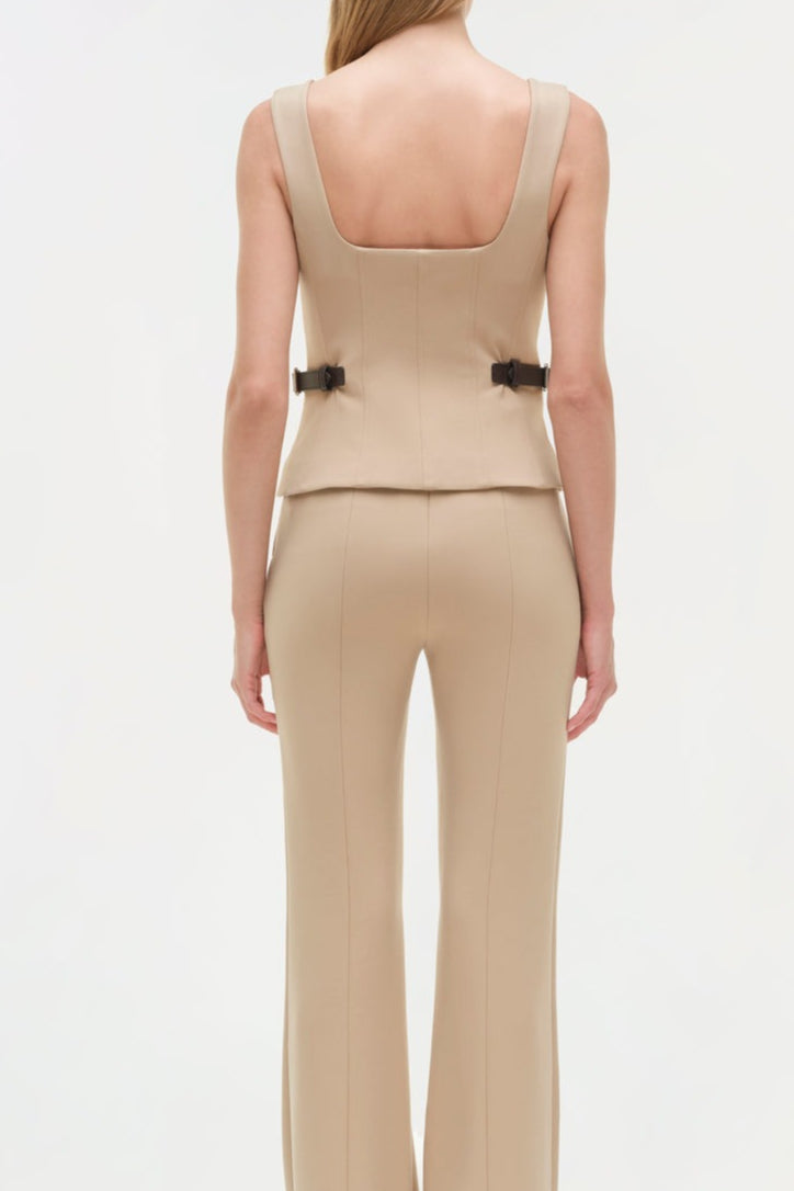 Simkhai Windsor Belted Top in Camel