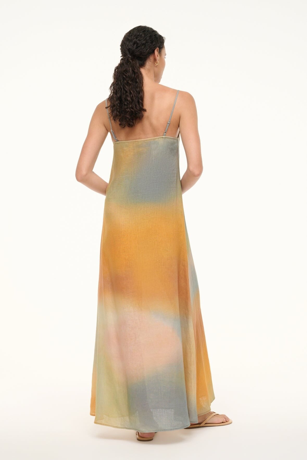 Staud Laura Linen Dress in Pastel Clouds