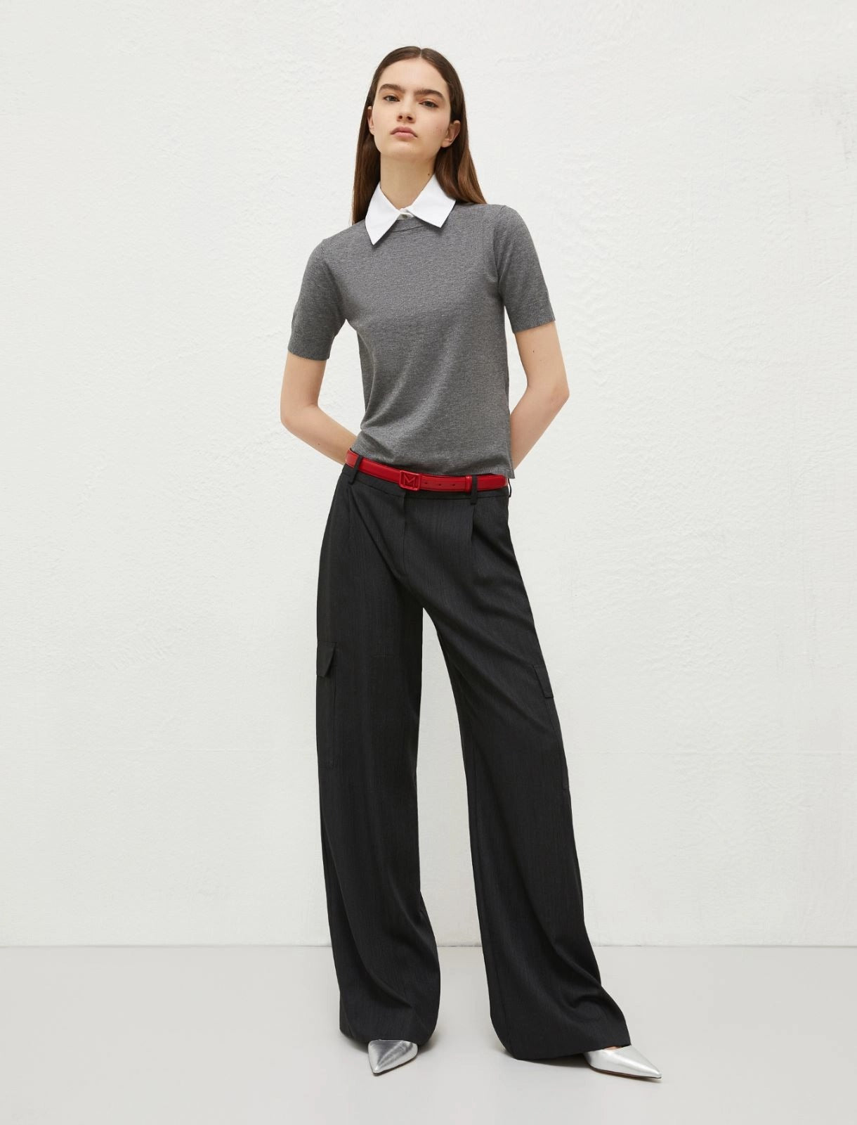 Marella Baba Sweater Top in Melange Grey