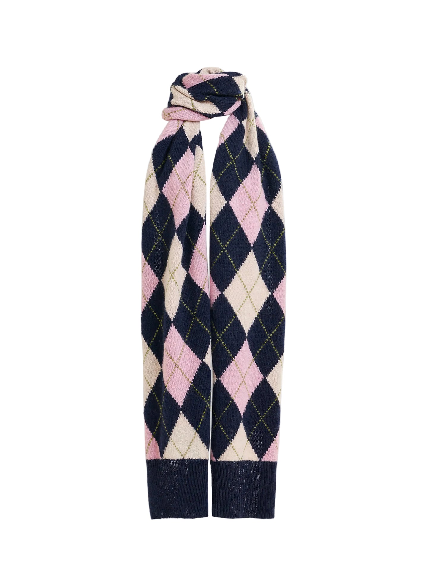 Essentiel Antwerp Jacquard Knitted Scarf in Combo 2 Navy