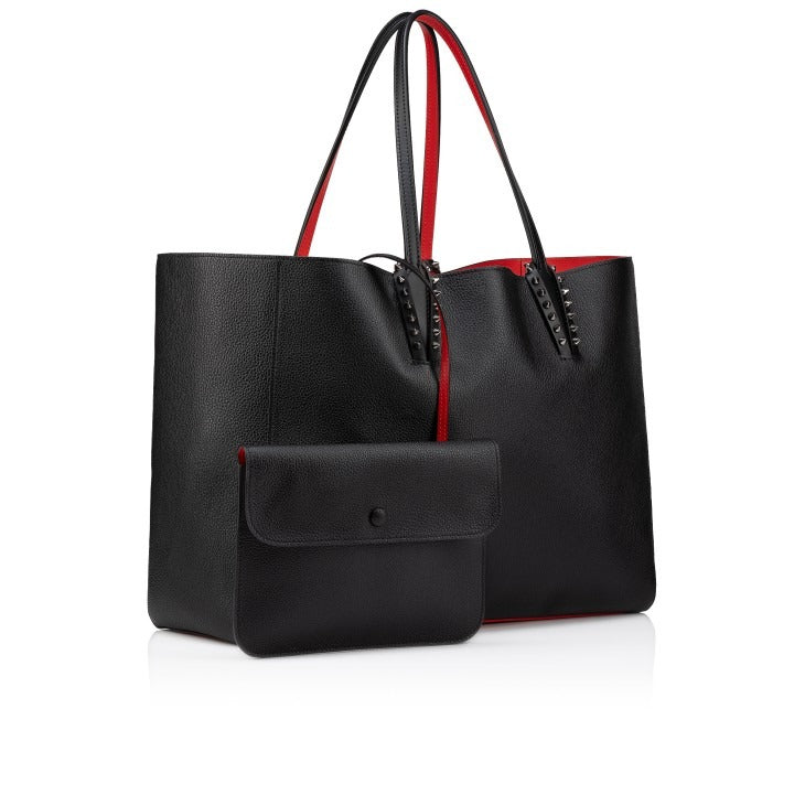 Christian Louboutin Cabata Soft Large Calf Empire Tote Bag in Black/Gun Metal | In-Store Only
