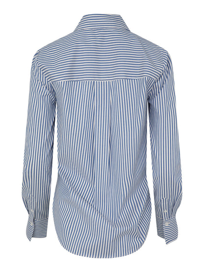 Veronica Beard Amelia Button-Down Shirt in Blue/White Stripe