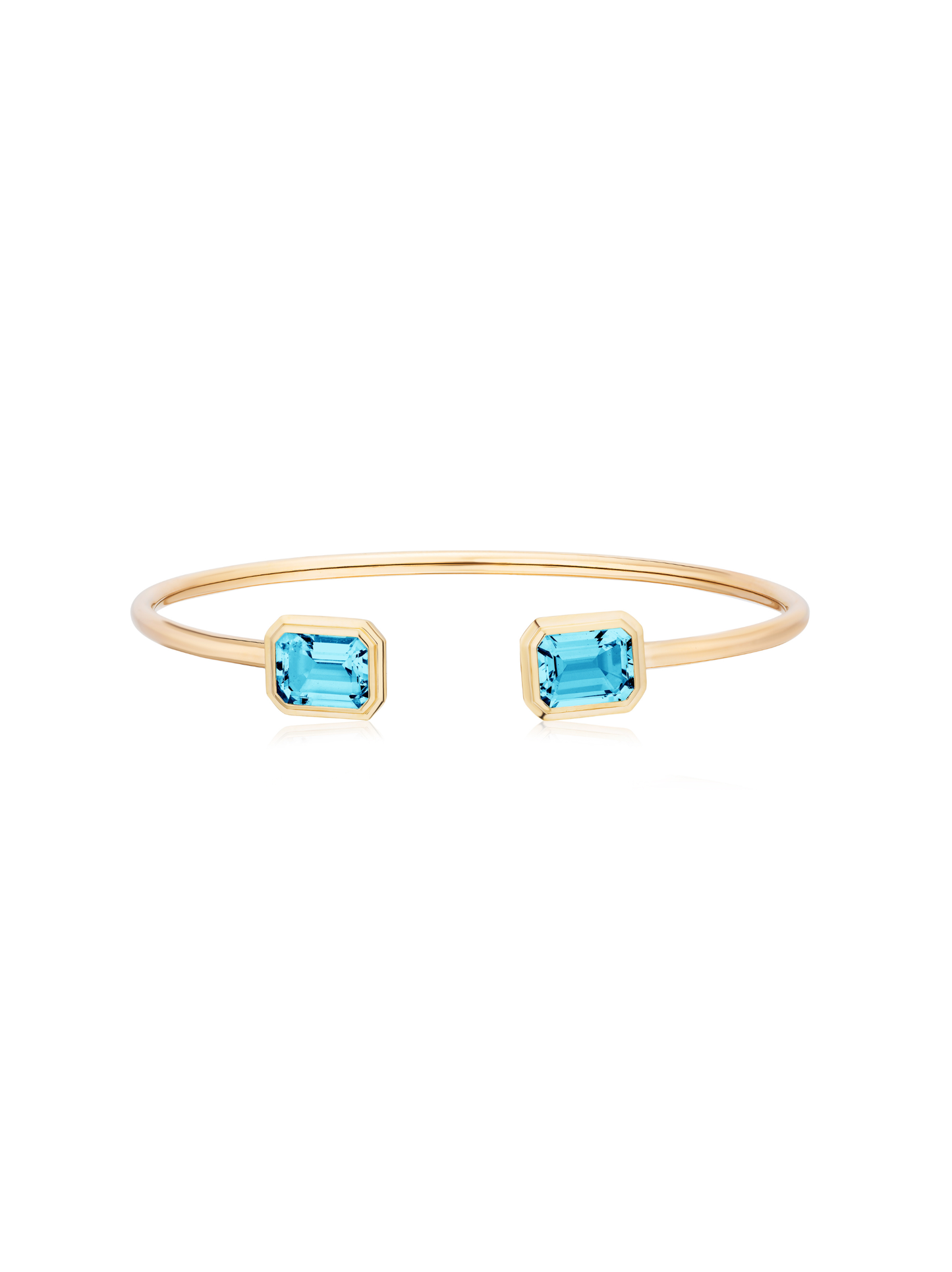 Goshwara The Manhattan Collection Open Edge Bracelet in Blue Topaz