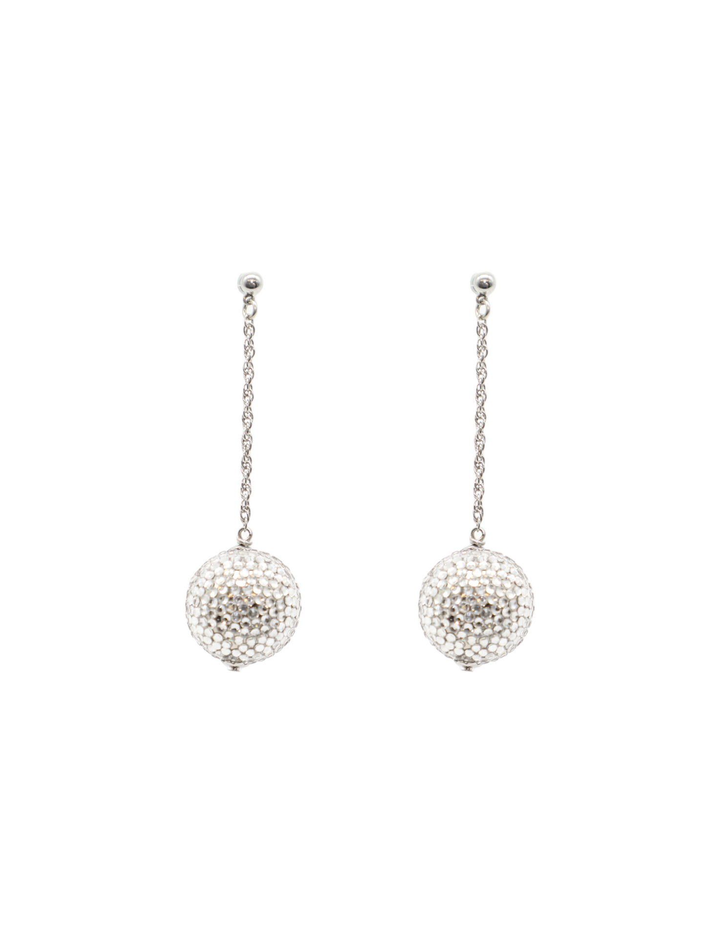 Kenneth Jay Lane Pave Ball on Chain Drop Post Earrings