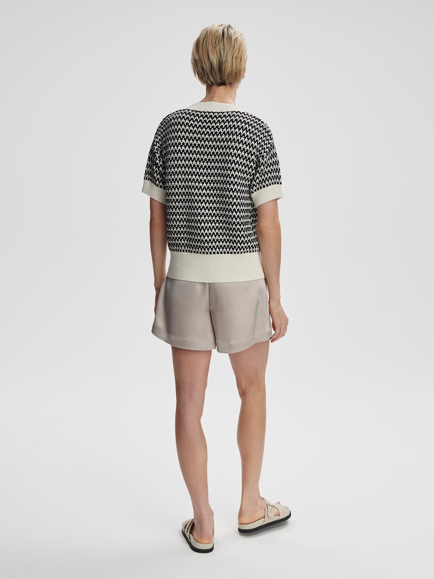 Varley Dora Knit Top in Egret