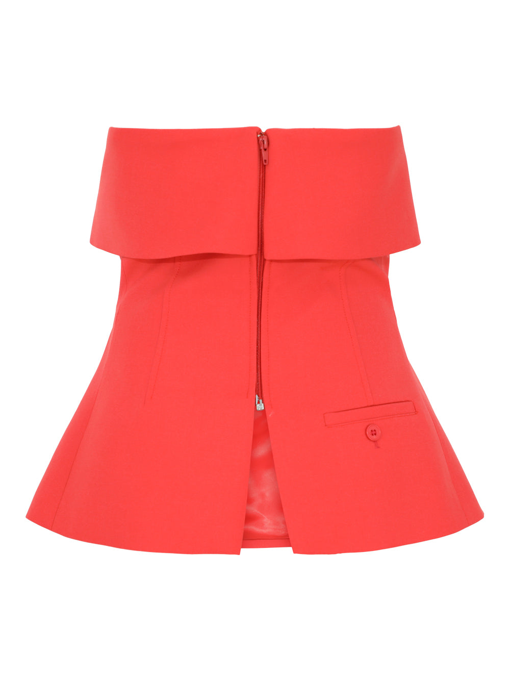 Tara Jarmon Tonnie Red Tailored Canvas Top
