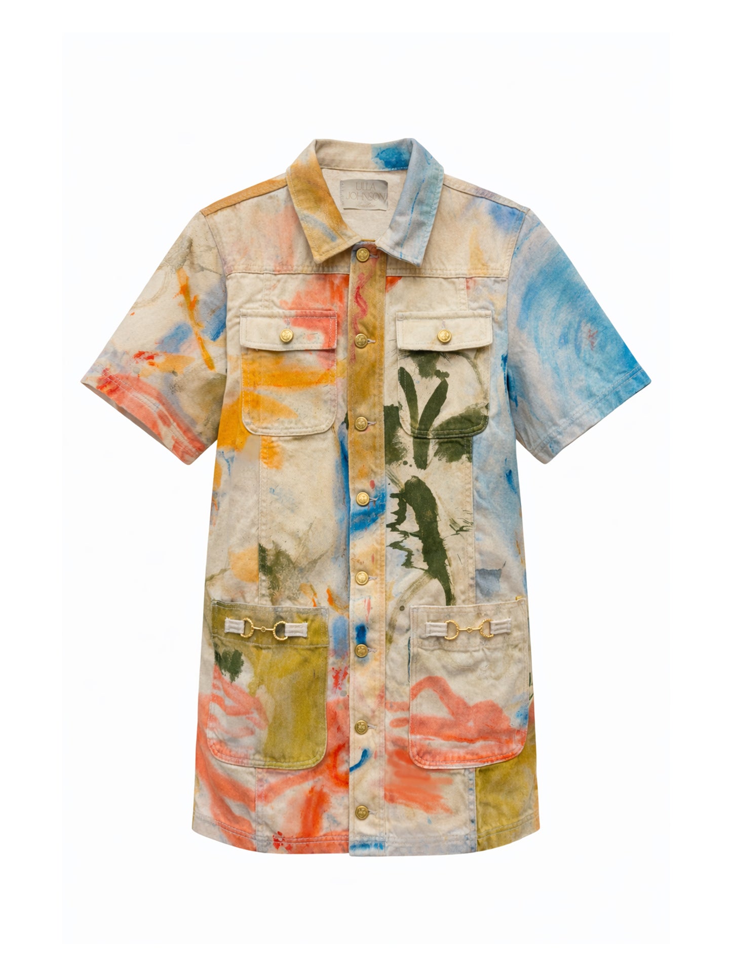 Ulla Johnson Painters Denim Mini Dress in Western Dream