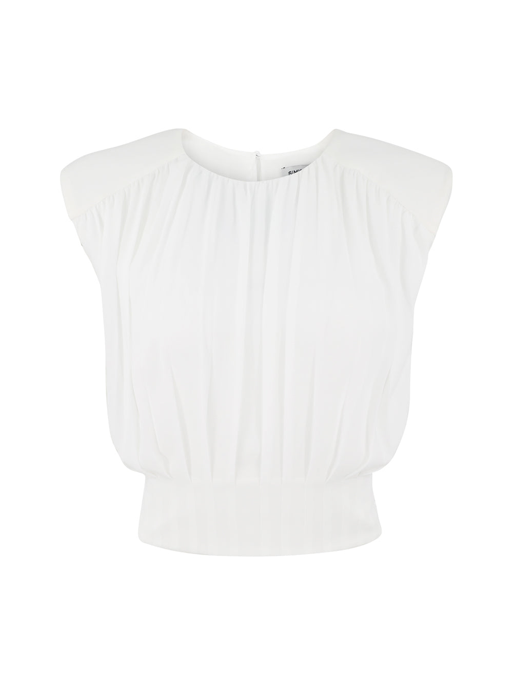 Simkhai Matilda Short Sleeve Cropped Top in Ivory