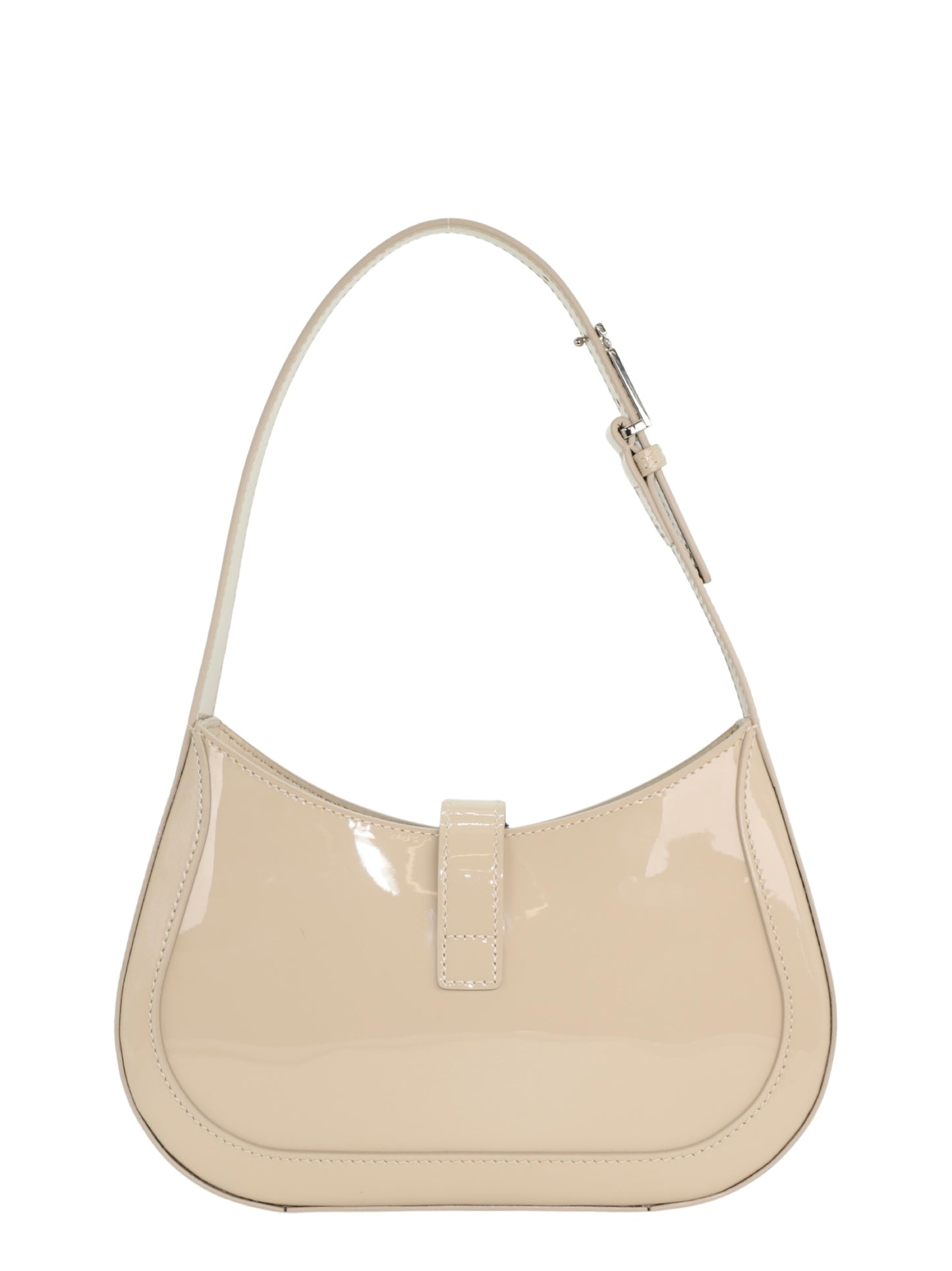 Versace Small Hobo Calf Leather Shoulder Bag in Light Sand