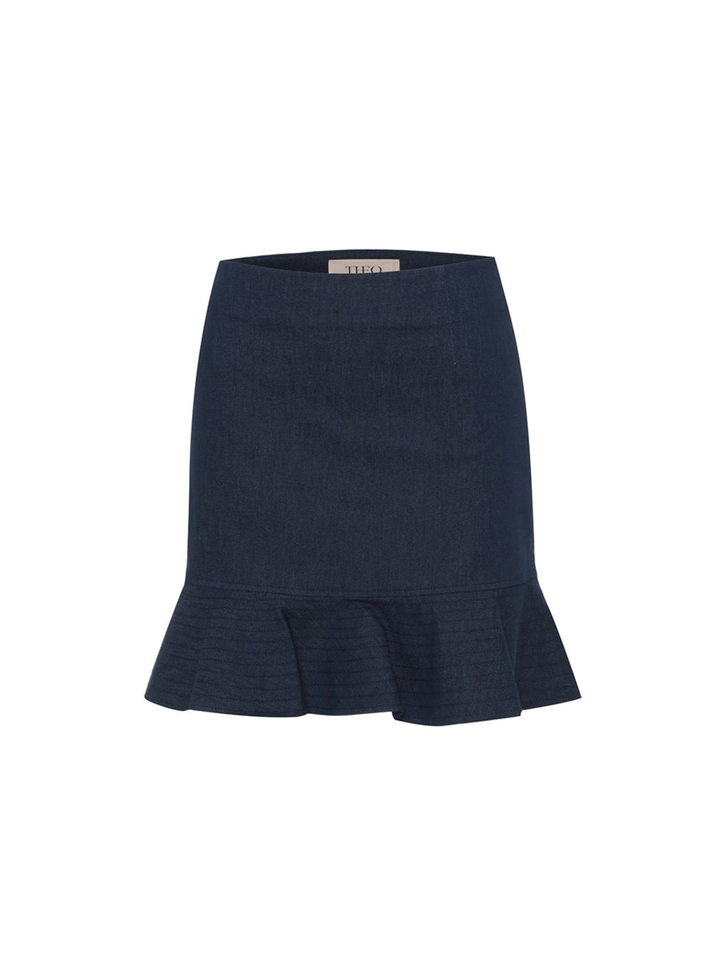 THEO Demeter Denim Trapunto Hem Skirt