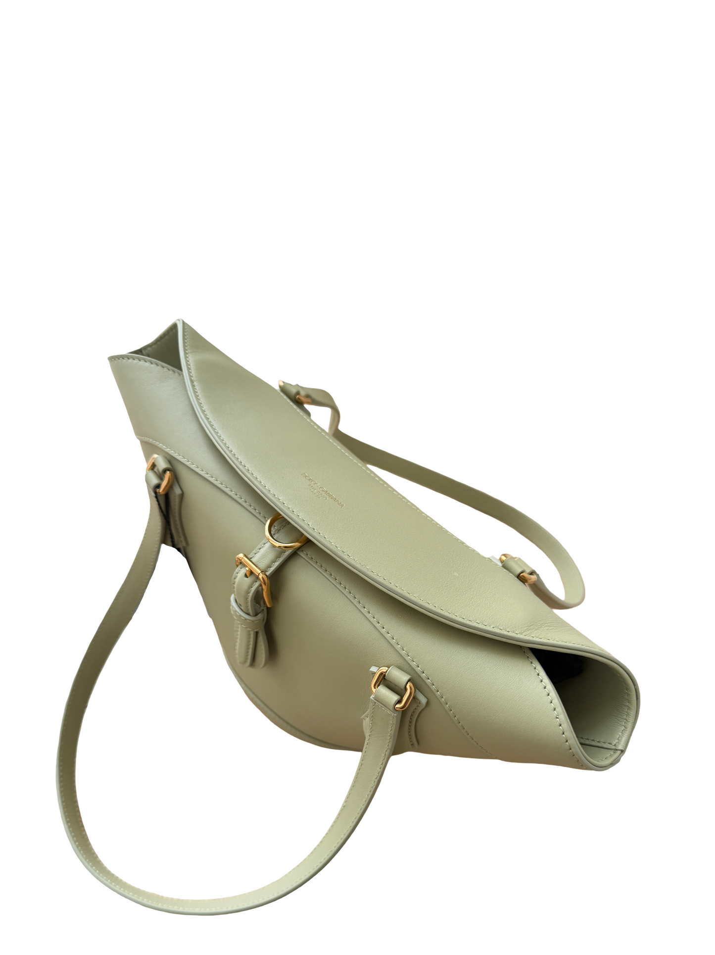 Dolce & Gabbana Capri Coffa Bag in Calfskin in Sage Green
