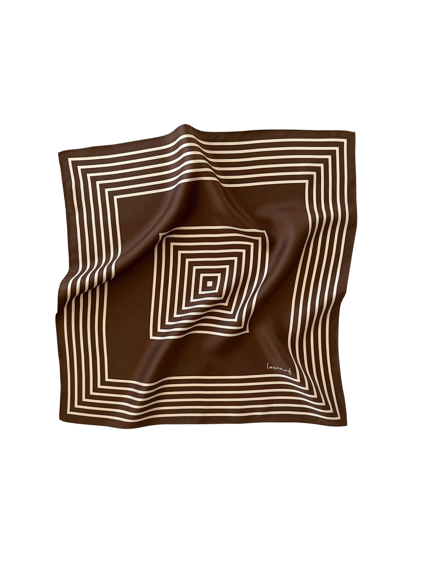 Lescarf No. 17 50 X 50cm in Chocolate & Beige