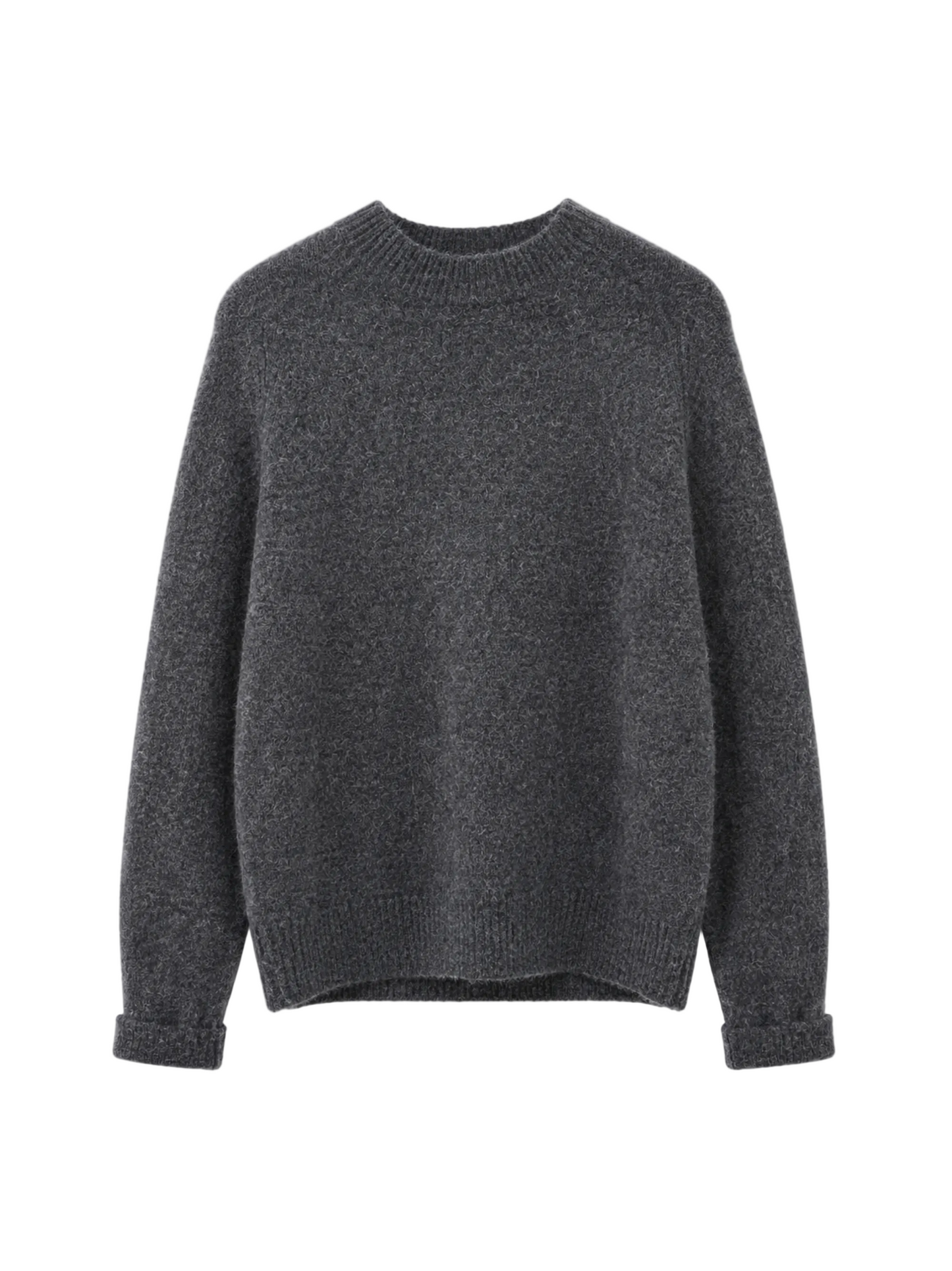 CLOSED Mock Neck Long Sleeve Sweater in Dark Grey Melange