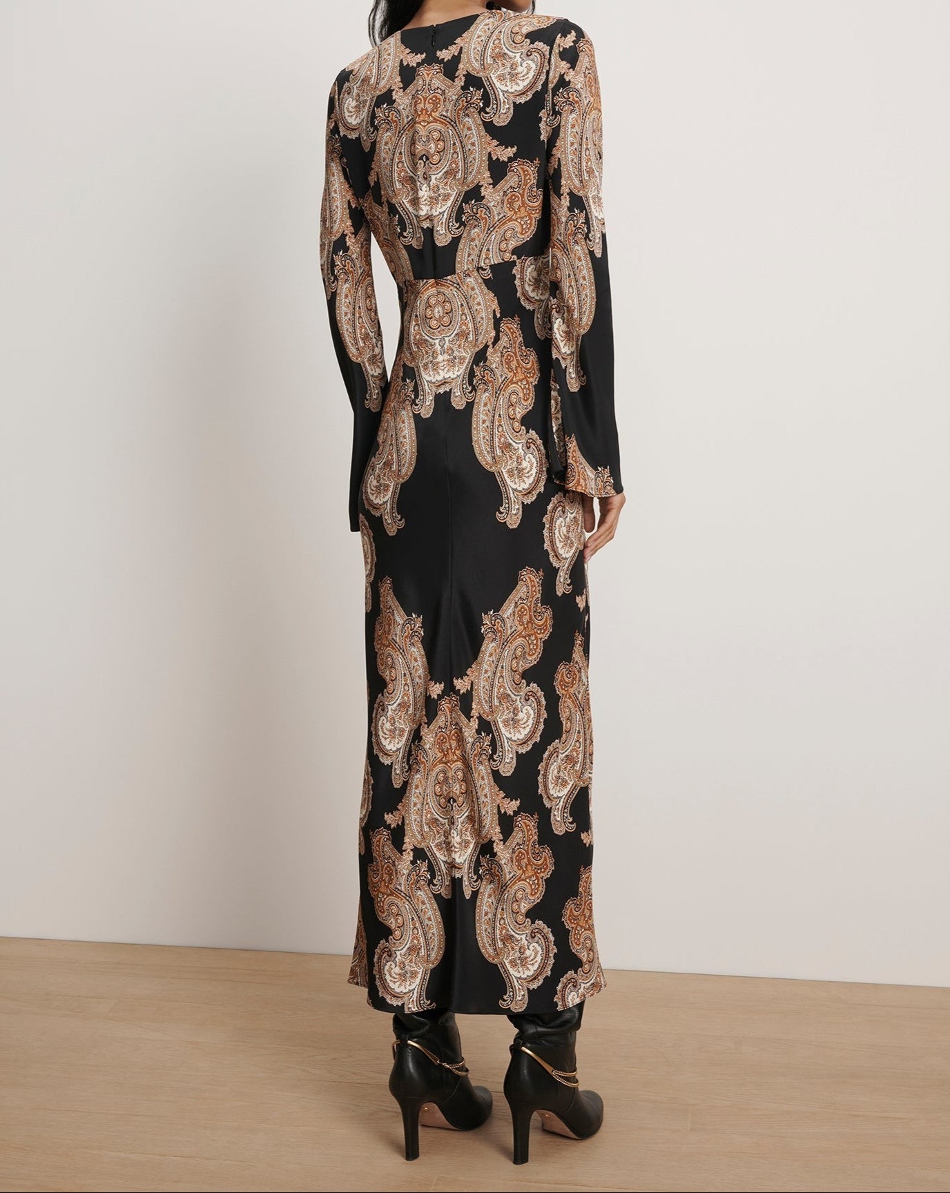 Veronica Beard Lupita Paisley Midi Dress in Black Multi
