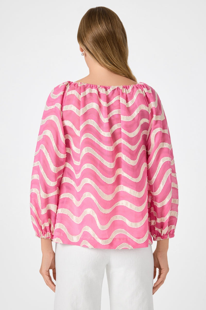 Trina Turk Sandia 2 Blouson Top in Pinku