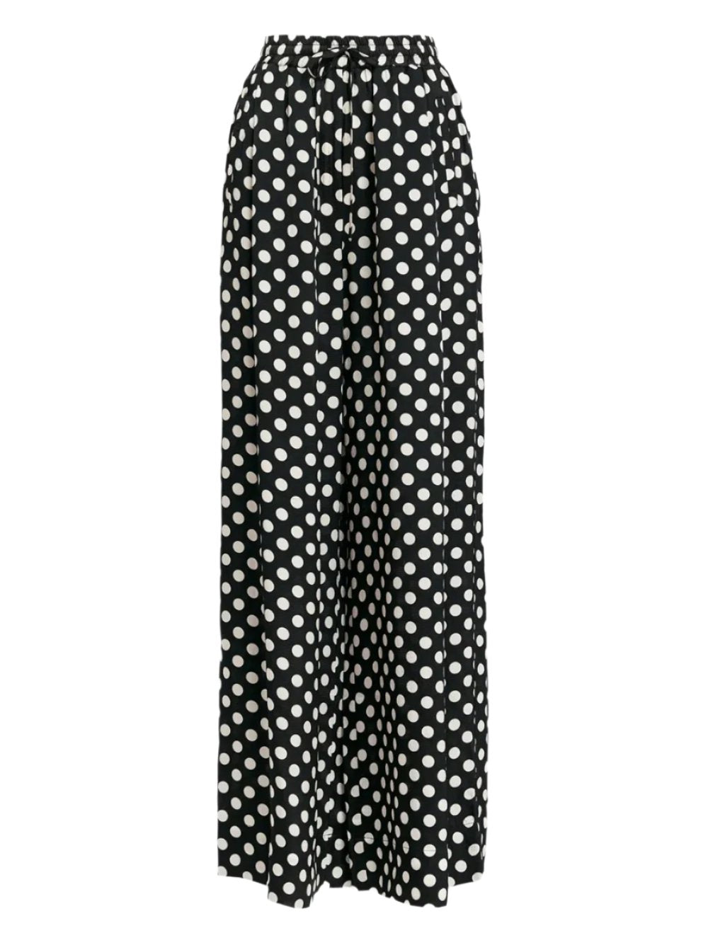 Essentiel Antwerp Gonstellation Black and White Polka-Dot Wide-Leg Pants