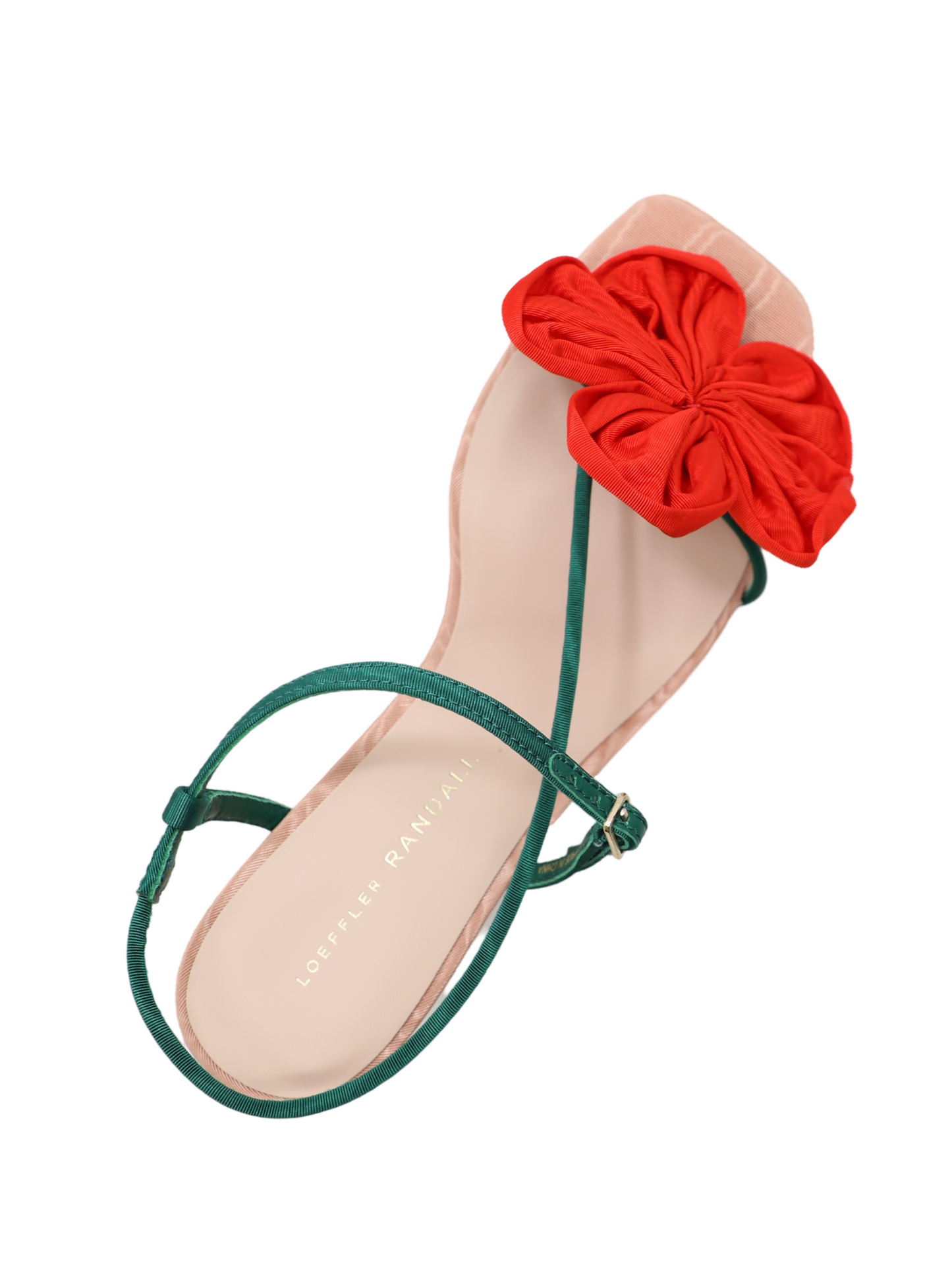 Loeffler Randall Frank Red/Green Moiré Flower Sandal