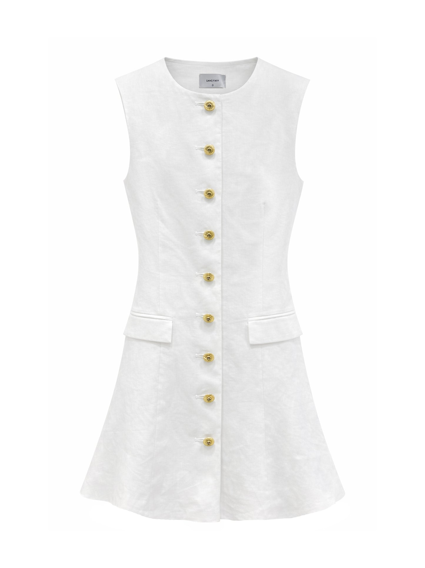 Sans Faff Eclat Linen Dress in White