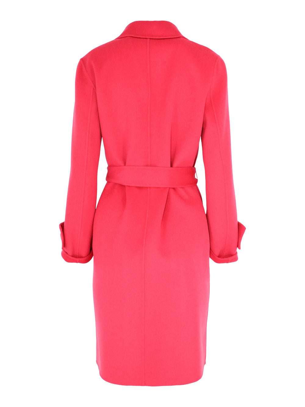 Kinross Cashmere Notch Collar Belted Coat in Poppy