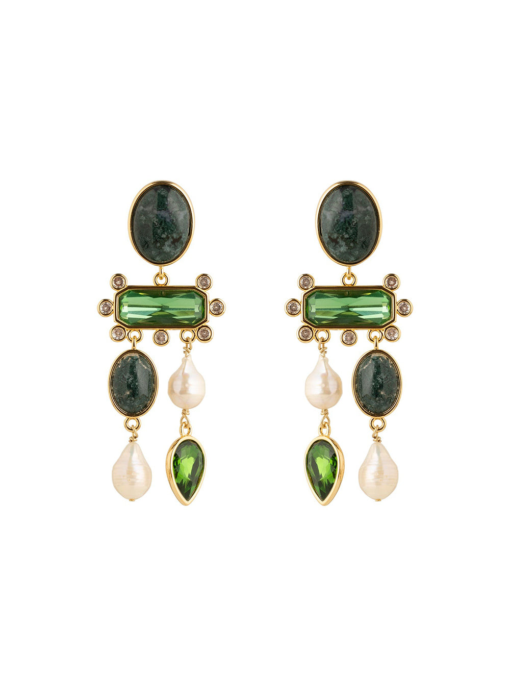 Mignonne Gavigan Luxe Greenwich Earrings in Green Multi