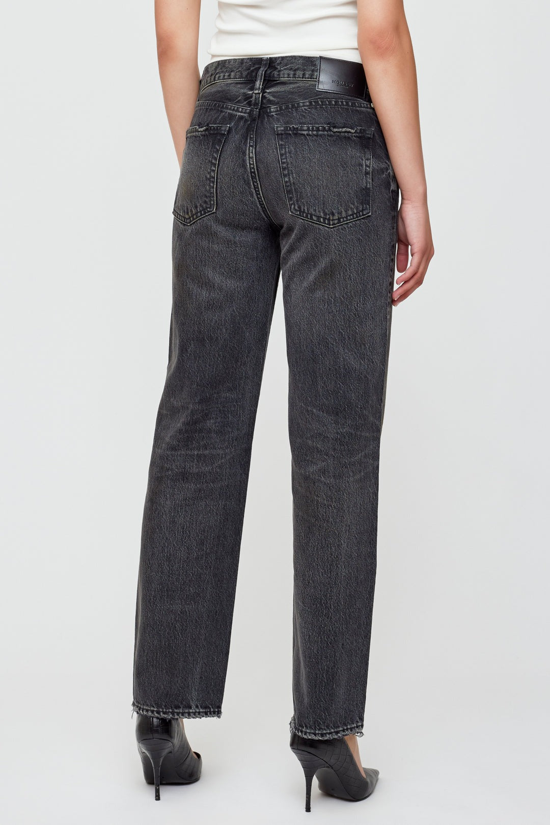 Moussy Vintage Iona Straight-Low Jeans in Black