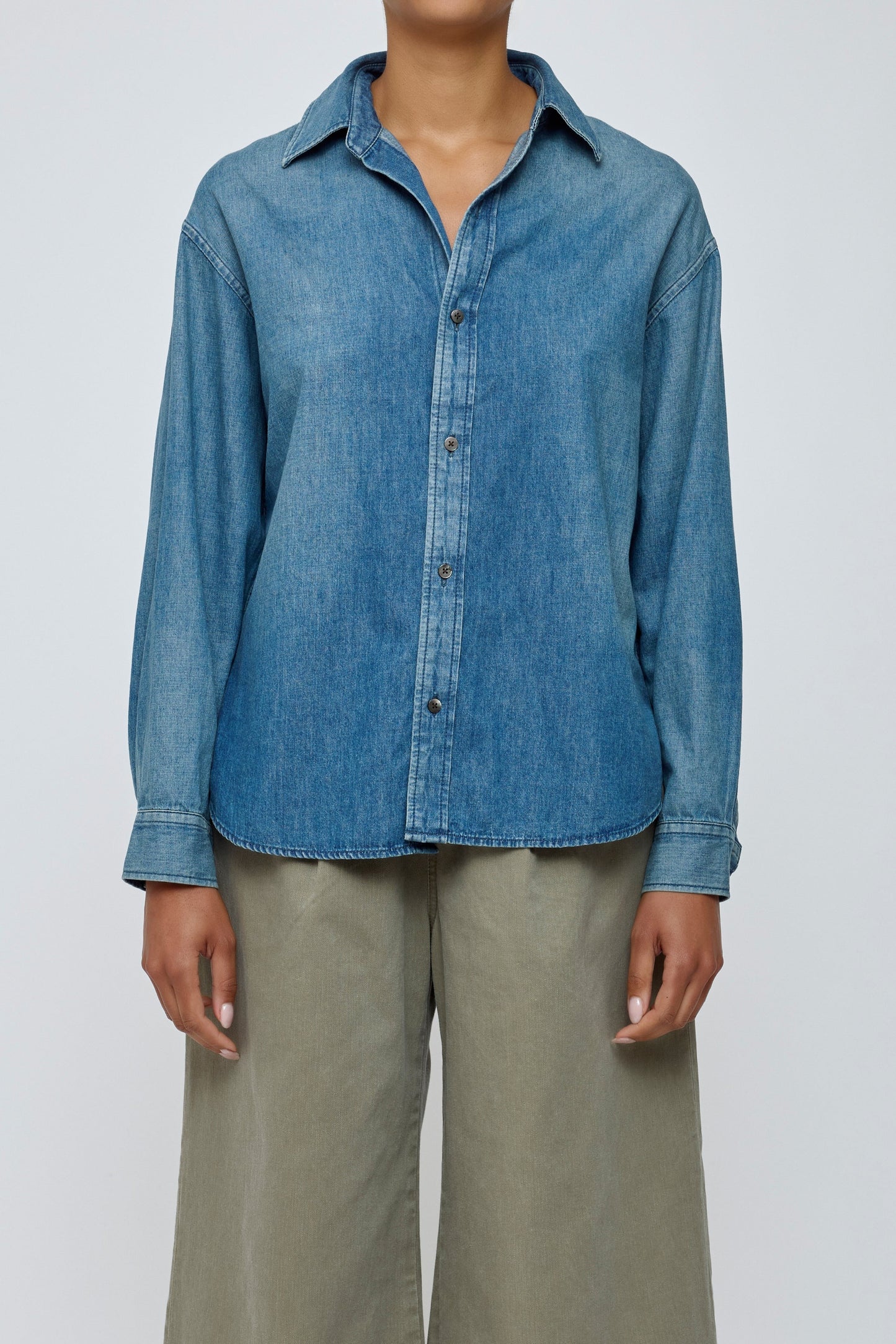 Moussy Vintage Felton Back Design Shirt in Blue