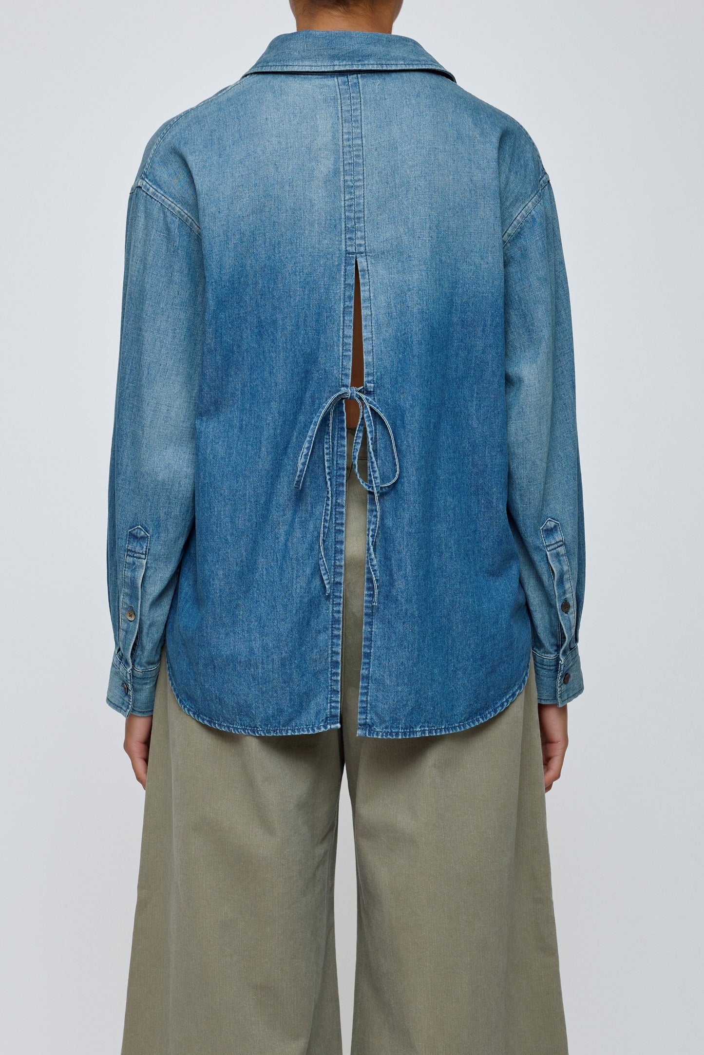 Moussy Vintage Felton Back Design Shirt in Blue