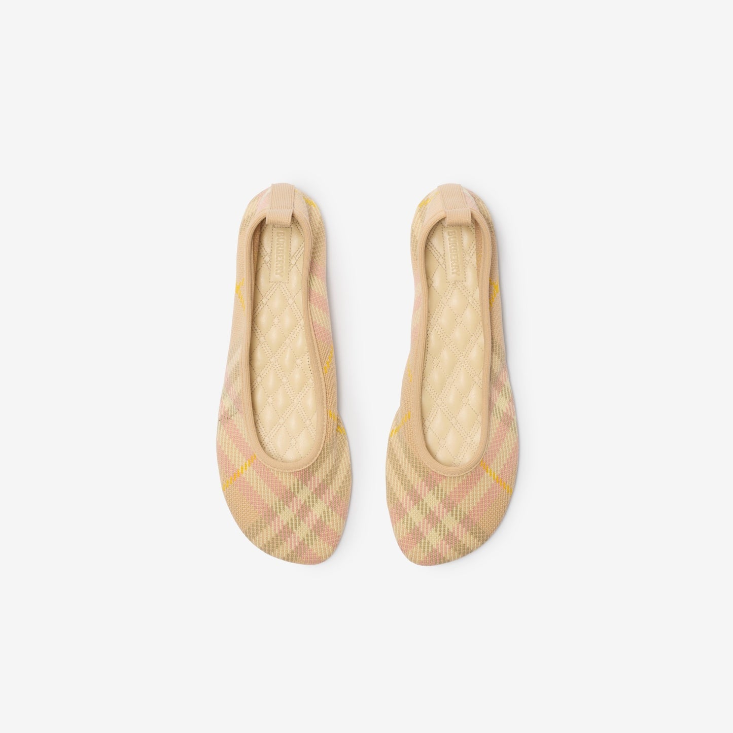 Burberry Check Knit Baby Ballerinas in Teacup