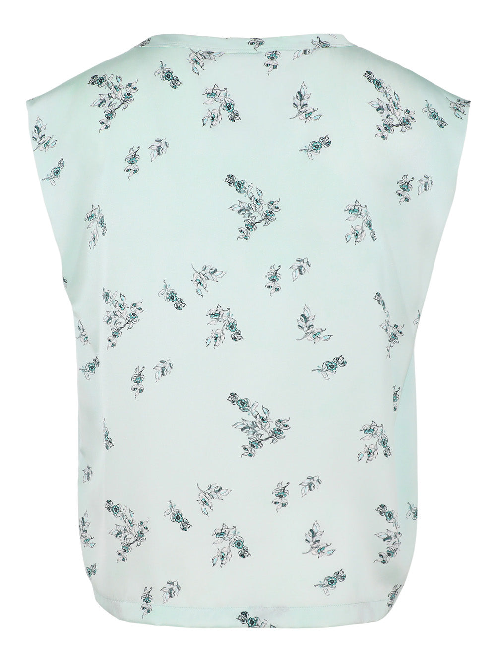 Fabiana Filippi Silk Print Top in Verde Acqua