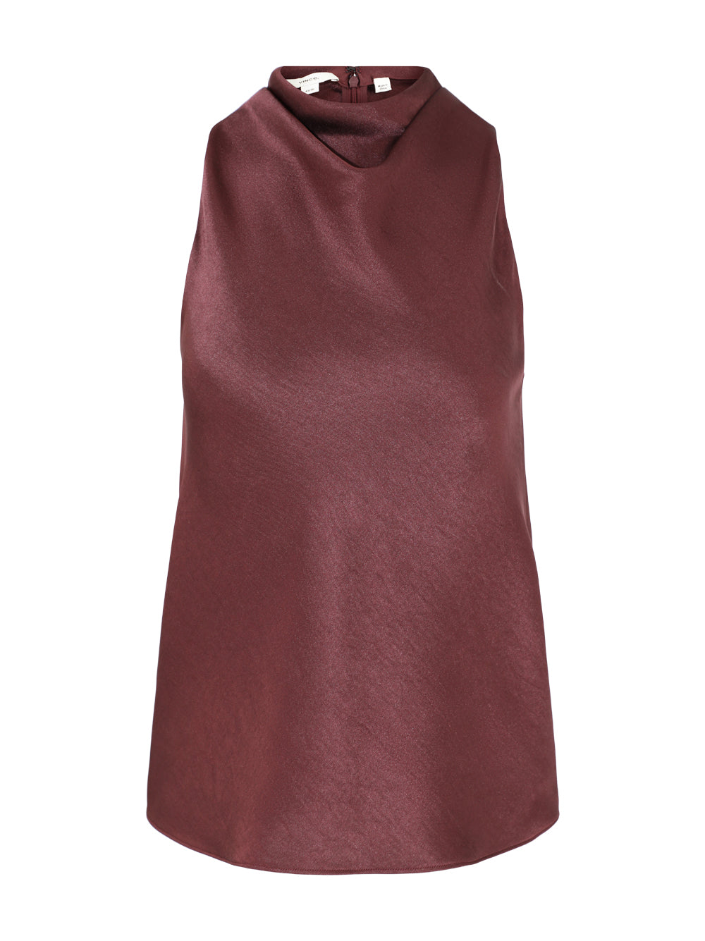 Vince Cowl Neck Bias Satin Top in Black Rose