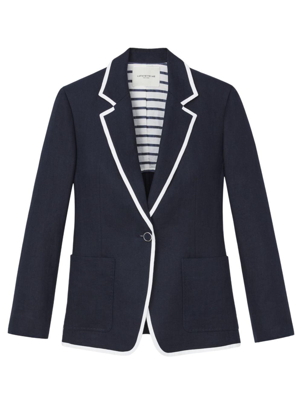 Lafayette 148 Blazer With Contrast Tipping in Ink Leigh s of Breton Village