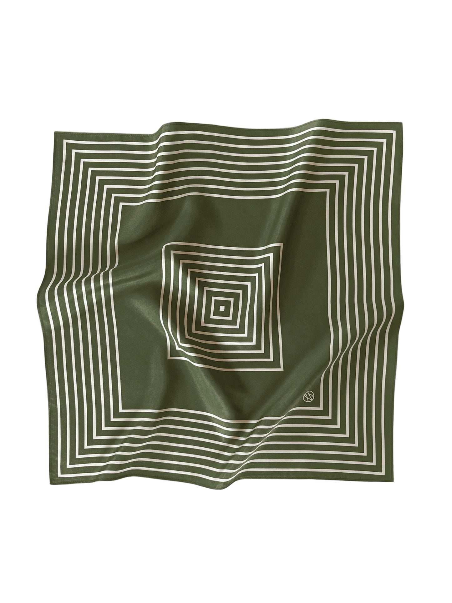 Lescarf Polkadot Scarf 50 X 50cm in Olive Green & Cream