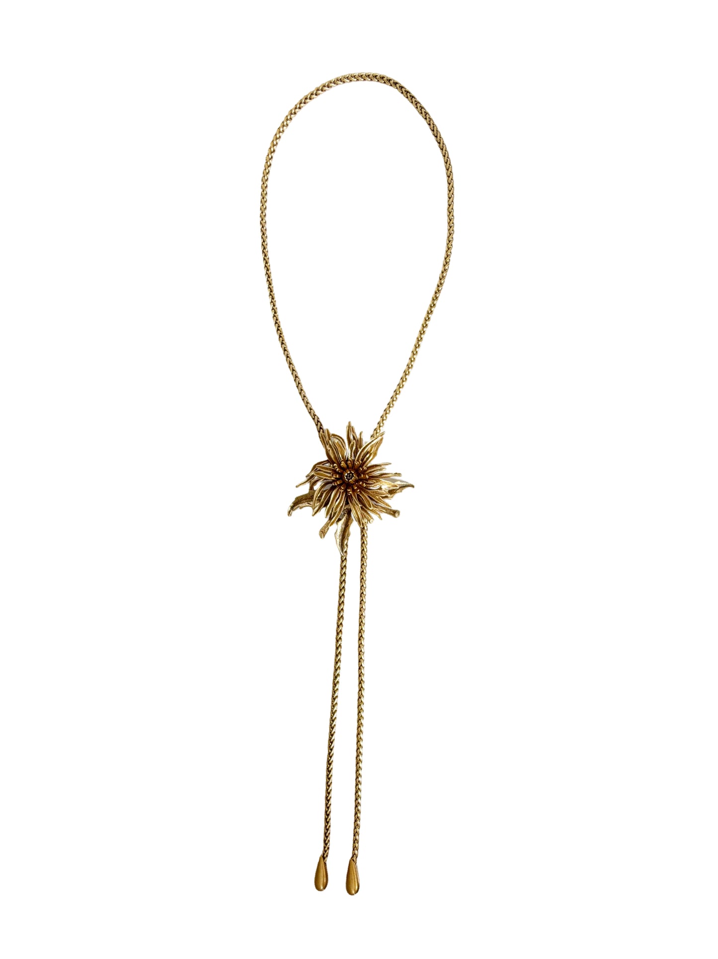 Cult Gaia Octavia Bolo Necklace in Antique Brass