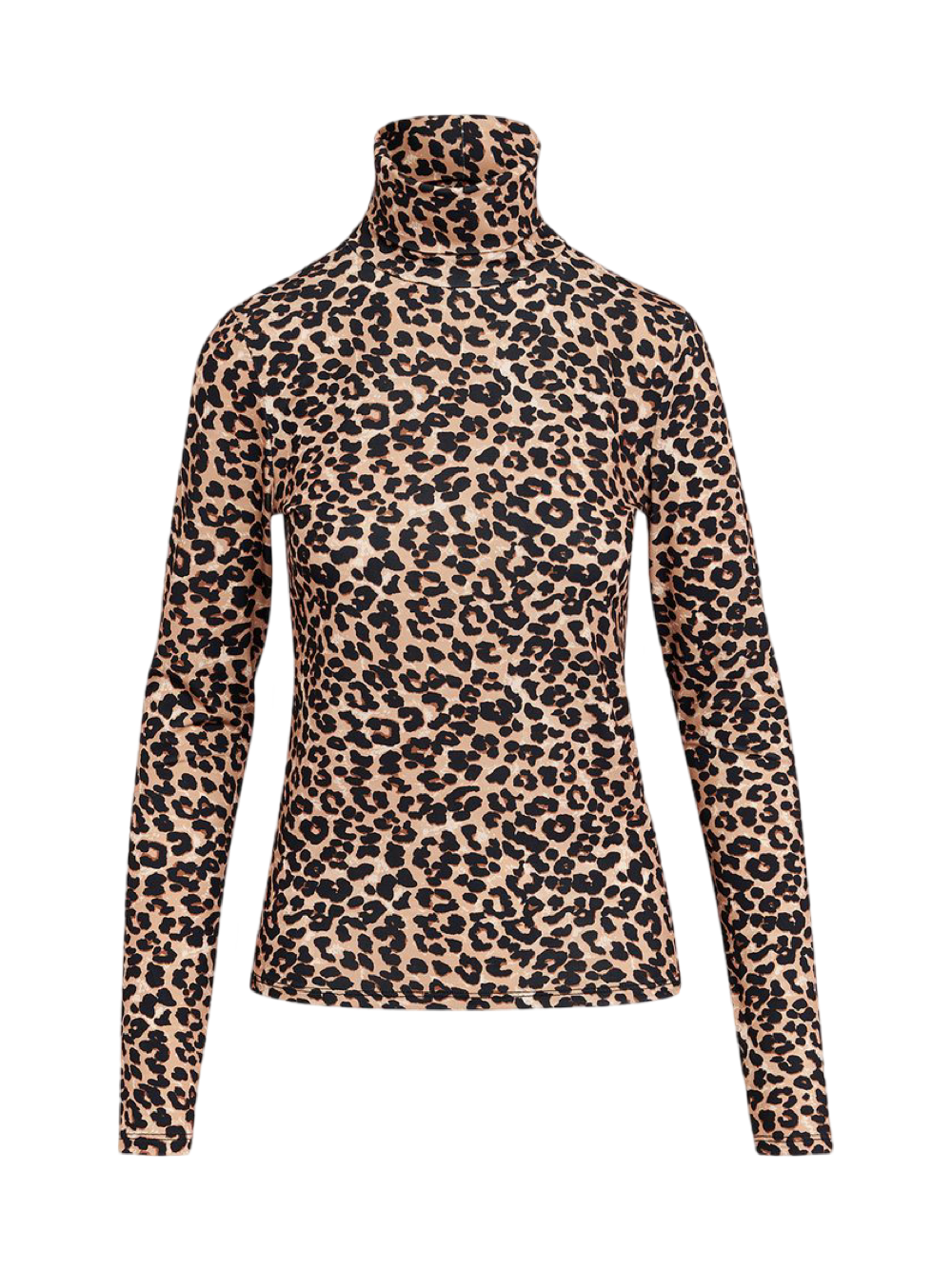 Essentiel Antwerp Brown Leopard-Print Turtleneck Top