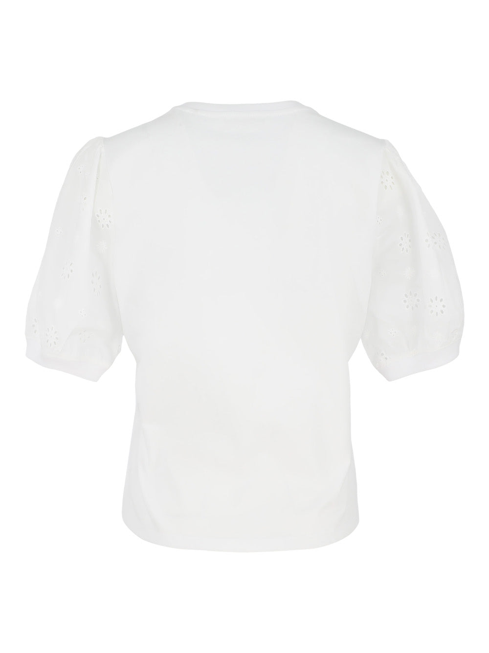 Frame The Lace Sleeve Tee in White