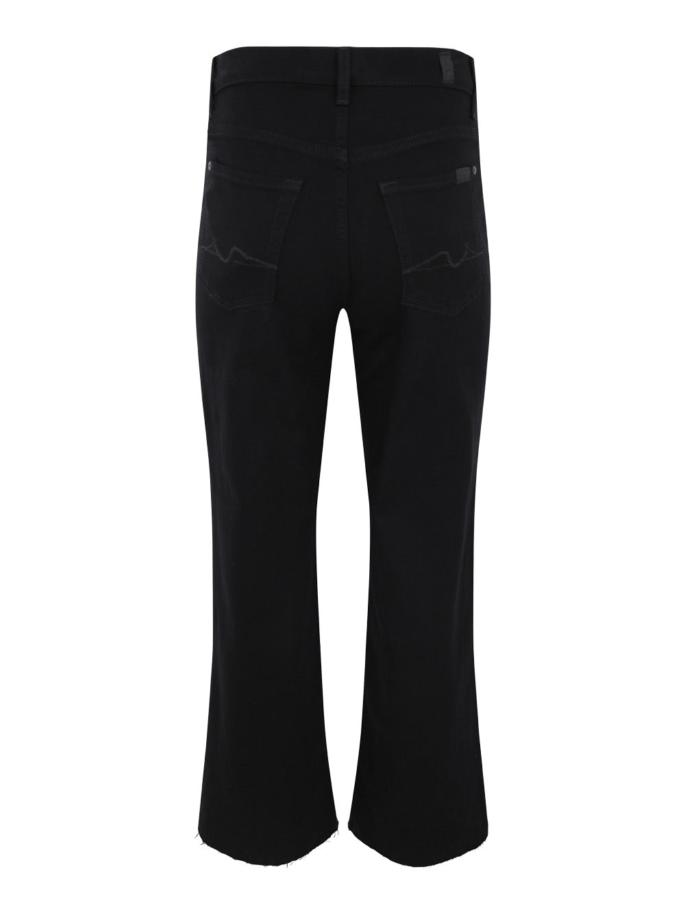 7 For All Mankind Cropped Alexa w/ Cut Hem in Black