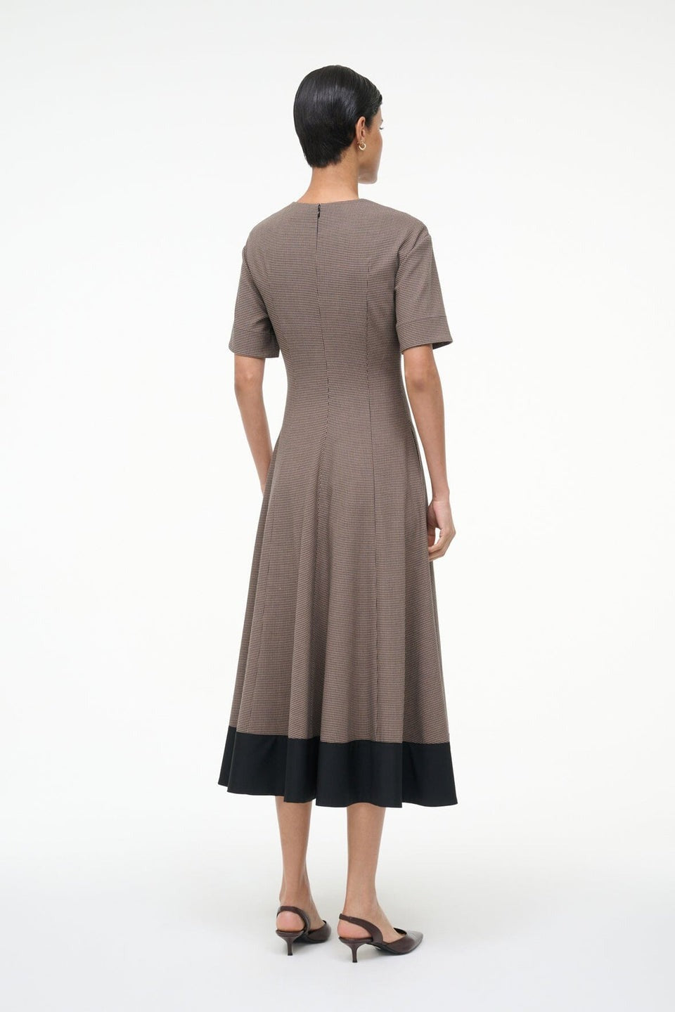 Staud Frances Dress in Houndstooth
