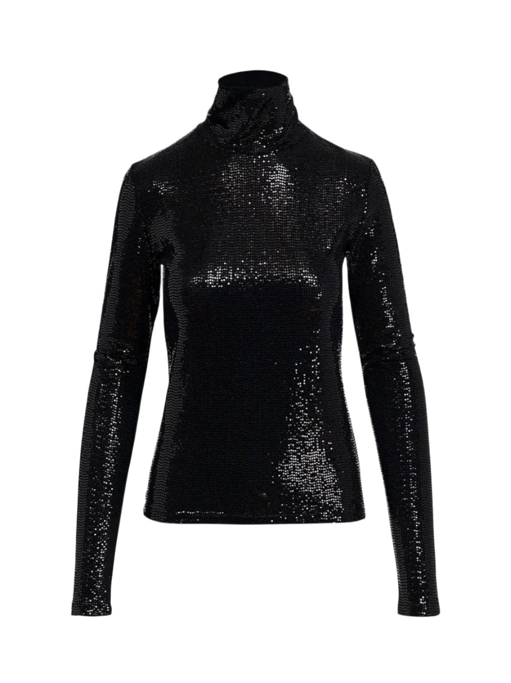 Essentiel Antwerp Gong Fitted Jersey Turtleneck in Black
