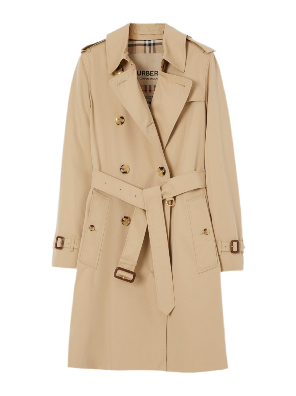 Burberry Kensington Mid Length Trench in Honey