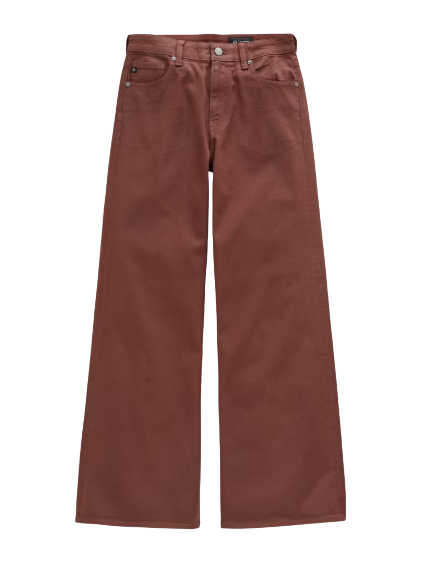 AG Jeans Saige Wide Leg Coated Jean in Chestnut