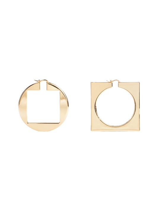 Jacquemus Les Creoles Rond Carre in Light Gold 270