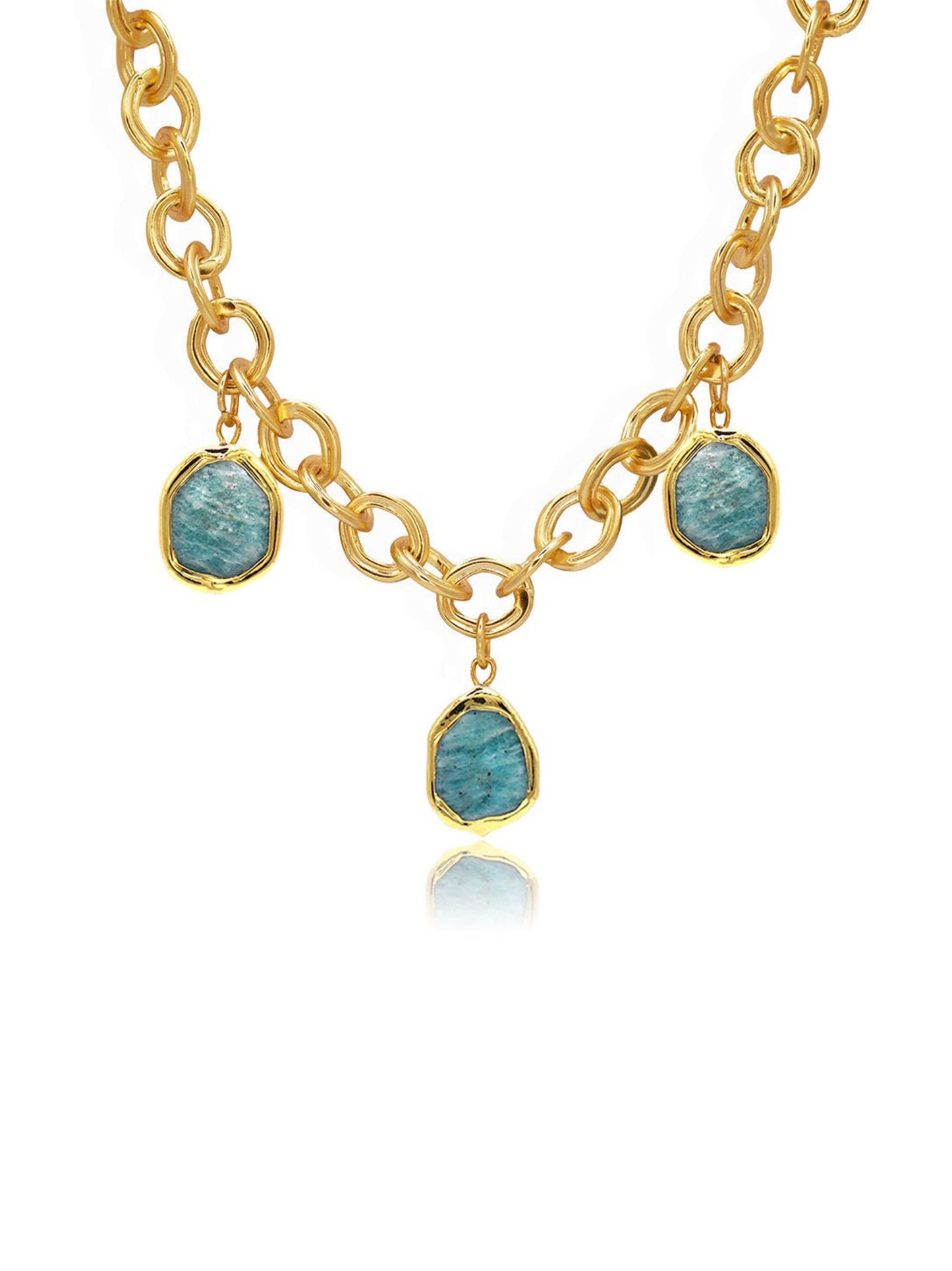 Karine Sultan Amazonite Trio Short Chain Necklace