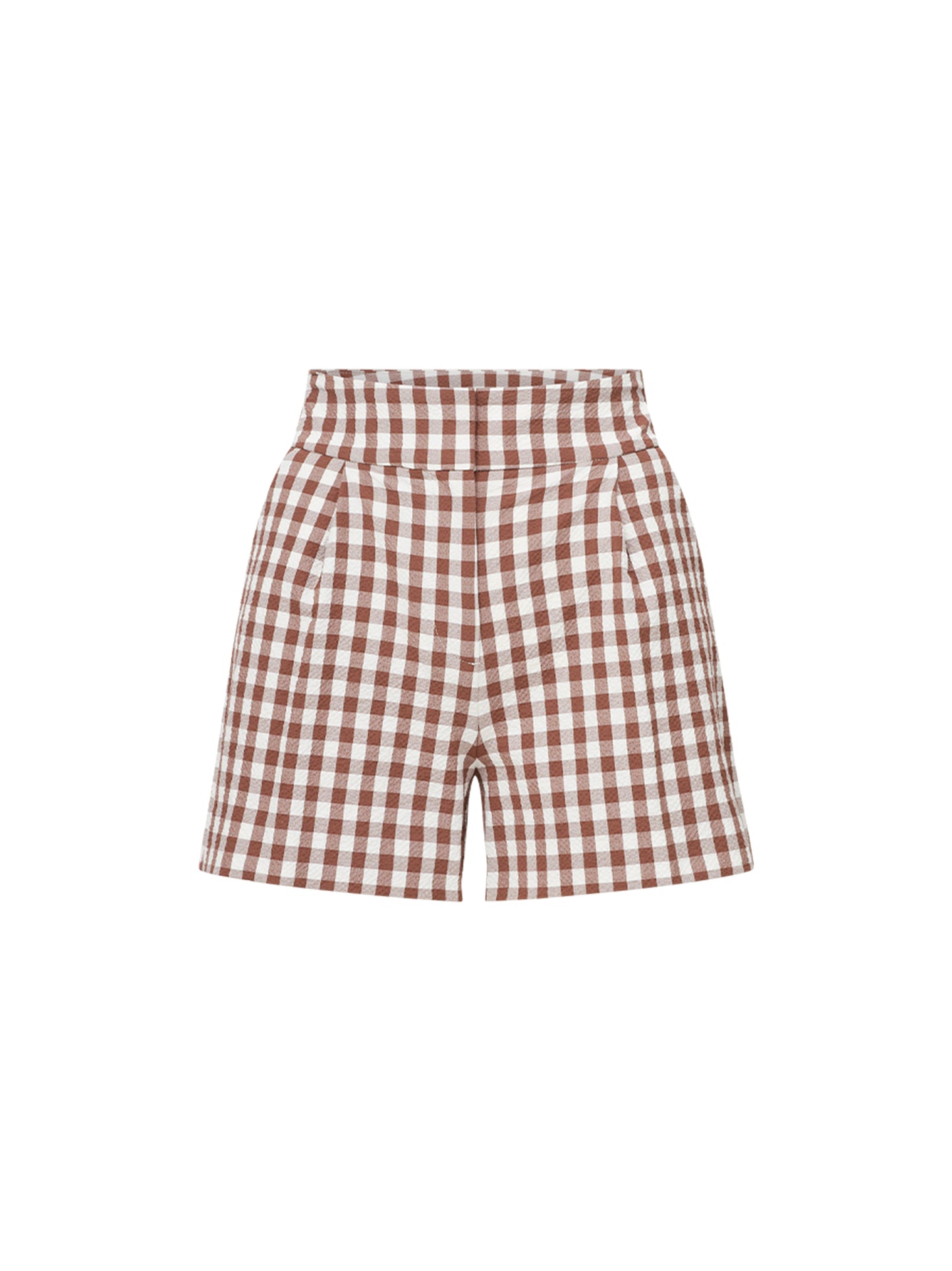 Veronica Beard Haina Gingham Seersucker Short in Light Chicory/Dove
