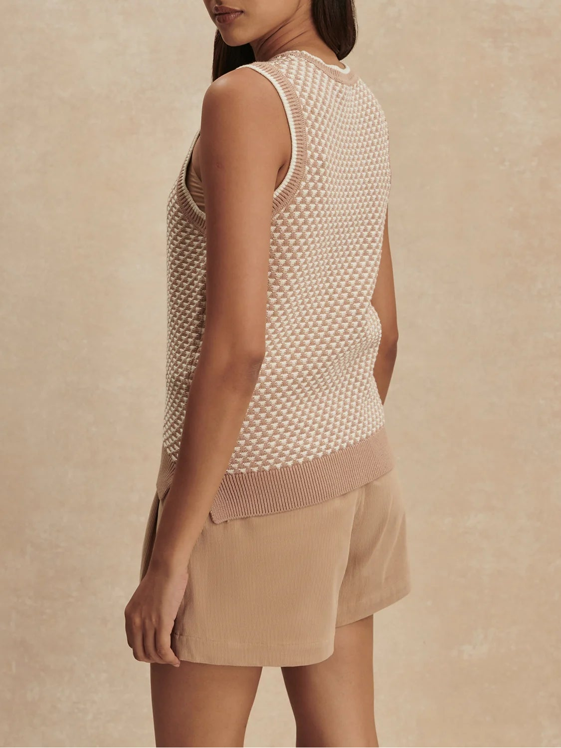 Varley Jenson Stitch Knit Tank in Light Taupe