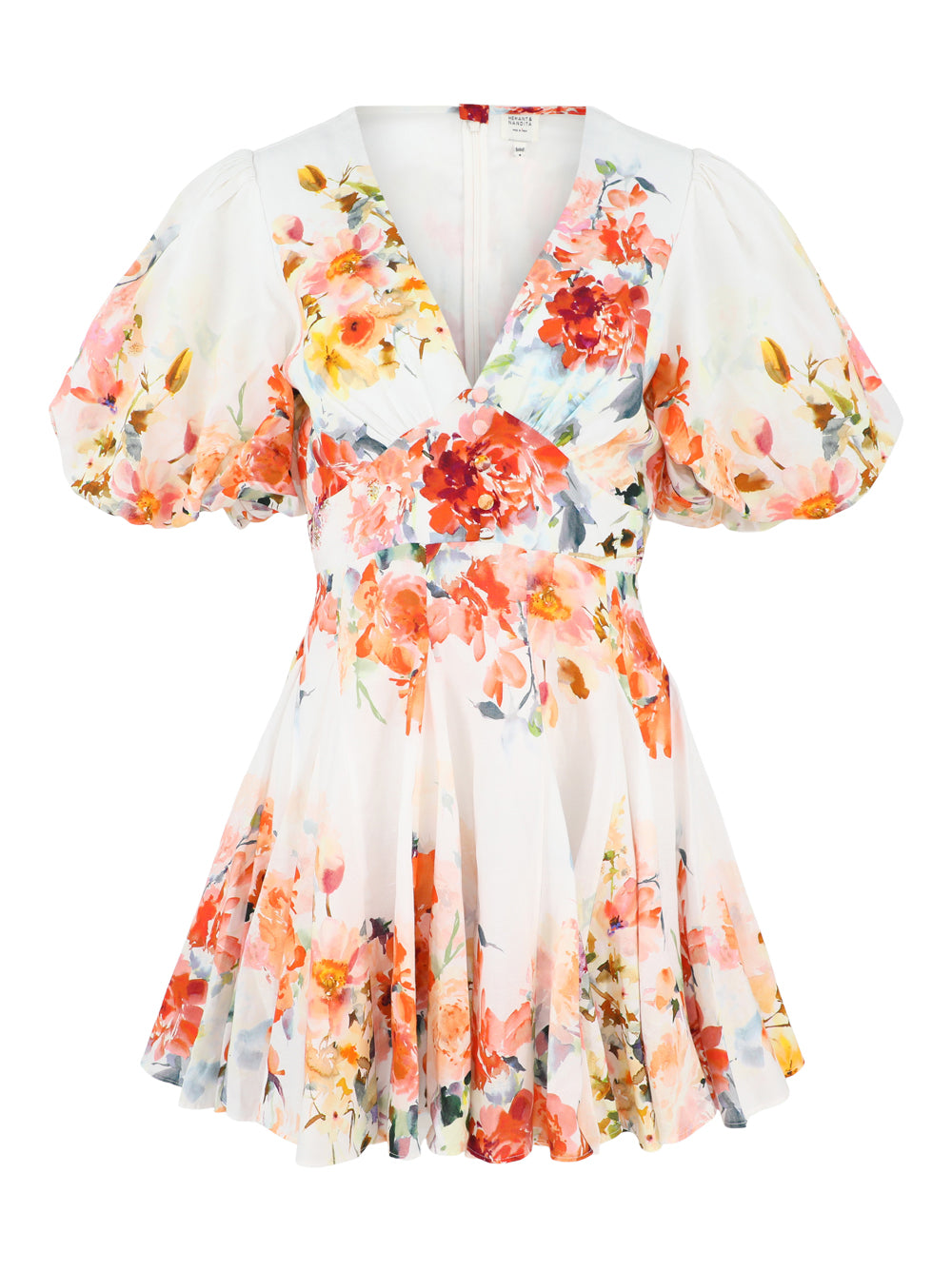 Hemant and Nandita Saba Short Dress in Ivory Floral Hemant and Nandita Saba Short Dress in Ivory Floral