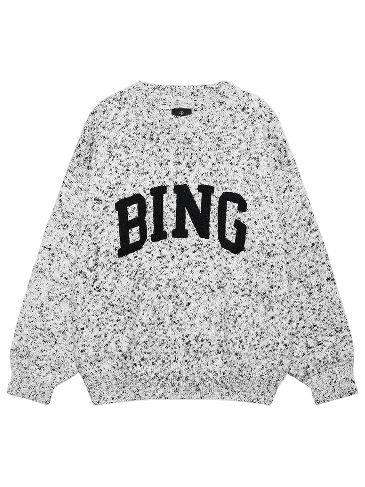 Anine Bing Sydney Crew Sweater Bing in White/Black